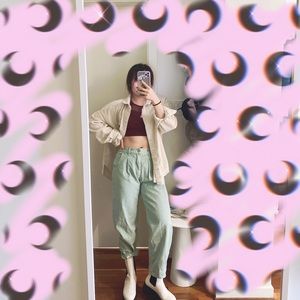 Light green baggy jeans